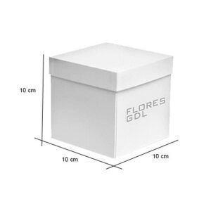 Caja rígida para regalos con flores en alto y bajo volumen