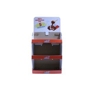 Material POP, exhibidor de cartón tipo colgante con impresión digital para punto de venta para productos alimenticios