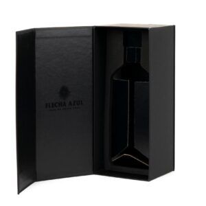 Estuche de lujo de cartón impresa y forrada con papeles premium con inserto de la forma de la botella para tequila en México