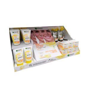 Personalized counter display for skincare products in point of puchase