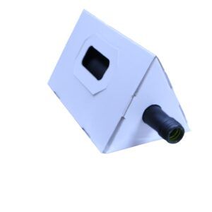 Caja de cartón con asa para una botella de licor