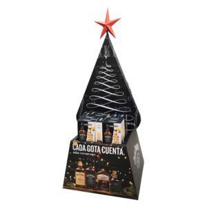 Exhibidor de piso de cartón de árbol de navidad para punto de compra