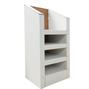 Repisa de cartón blanco personalizado con varios niveles
