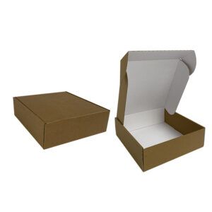 Comercialización, fabricación y distribución de empaques o cajas de cartón personalizadas para envíos tipo pizzera para unboxing kraft blanco sin impresión en alto y bajo volumen en Guadalajara México
